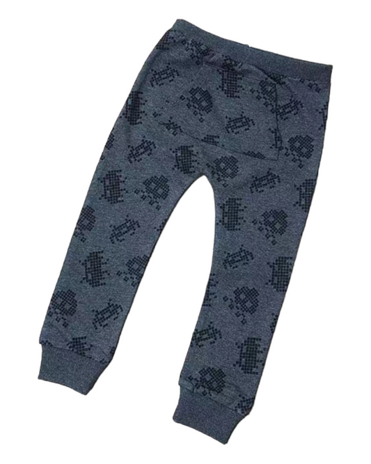 Dark Grey Patterned Boys Track Pants