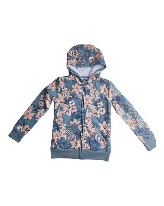 Blue Jacket with Floral Patterns