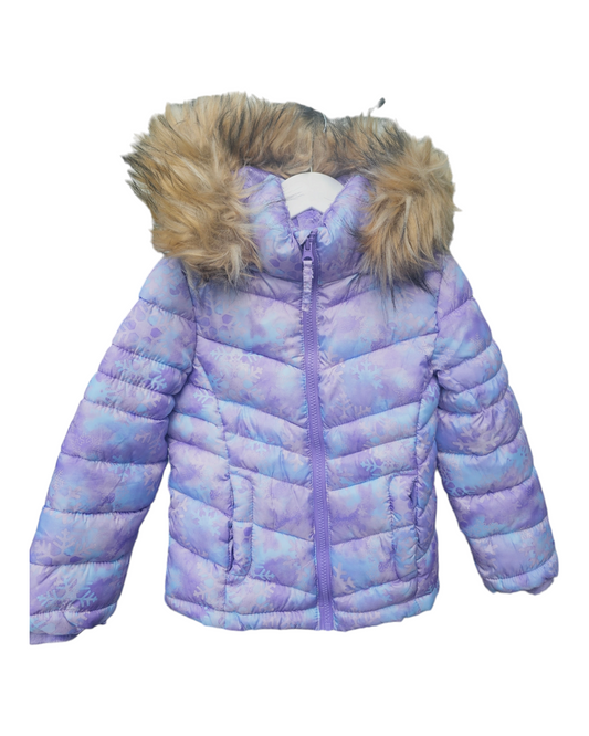 Purple Winter Parka with Fur Hood