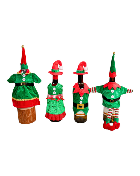 Festive Family Wine Bottle Decor