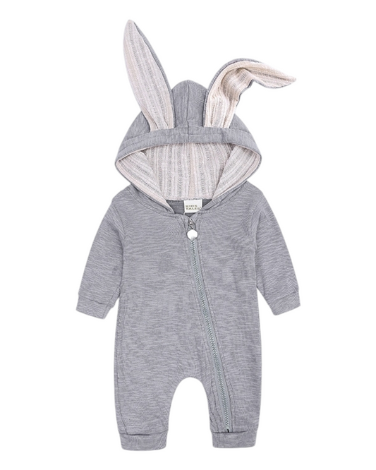 Hooded Bunny Rabbit Onesie with Zipper