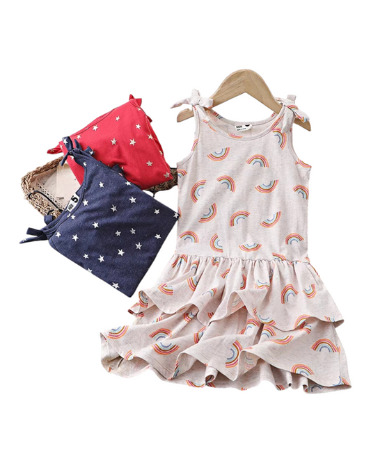 Ruffled Tie-Shoulder Summer Dress