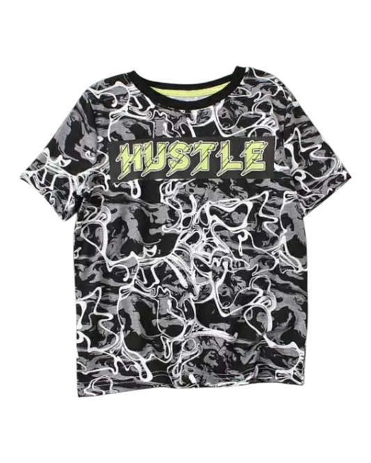 Graphic T-shirt with Rippled Pattern