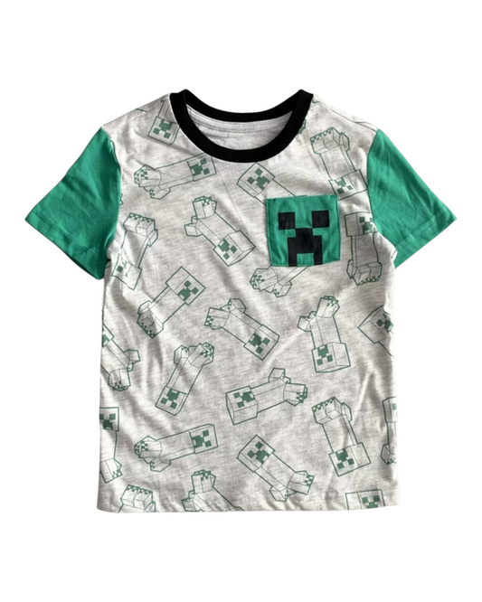 Minecraft green sleeved creeper graphic t-shirt