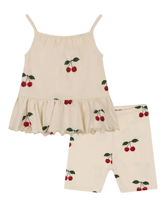 Matching Cherry Singlet and Shorts Set