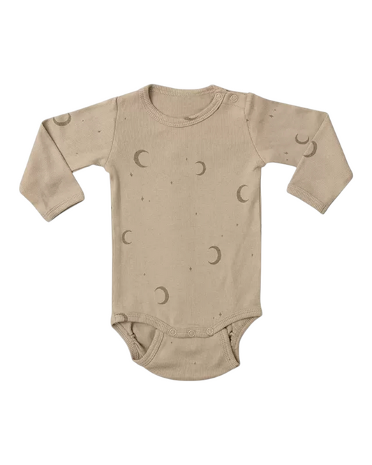 Long-Sleeved Patterned Baby Onesie