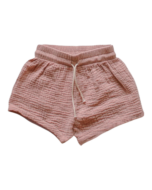 Girls Textured Shorts with Drawstring
