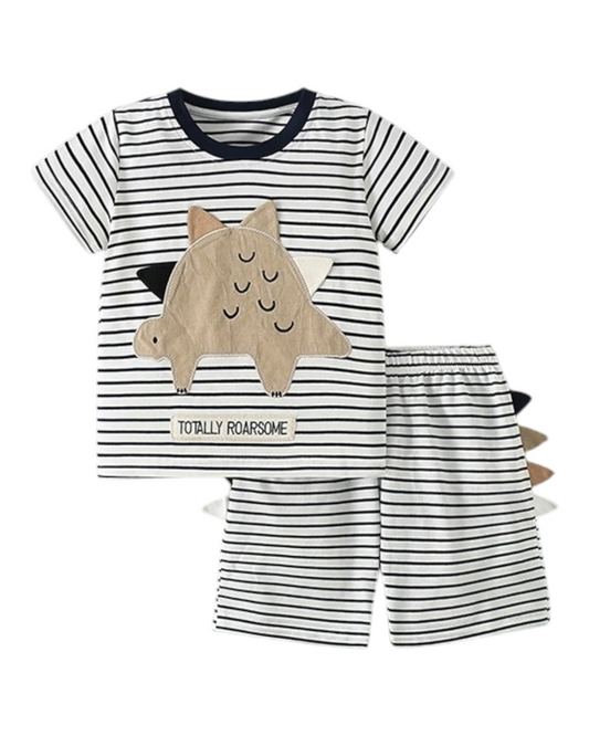 Striped Dinosaur Pyjama Set