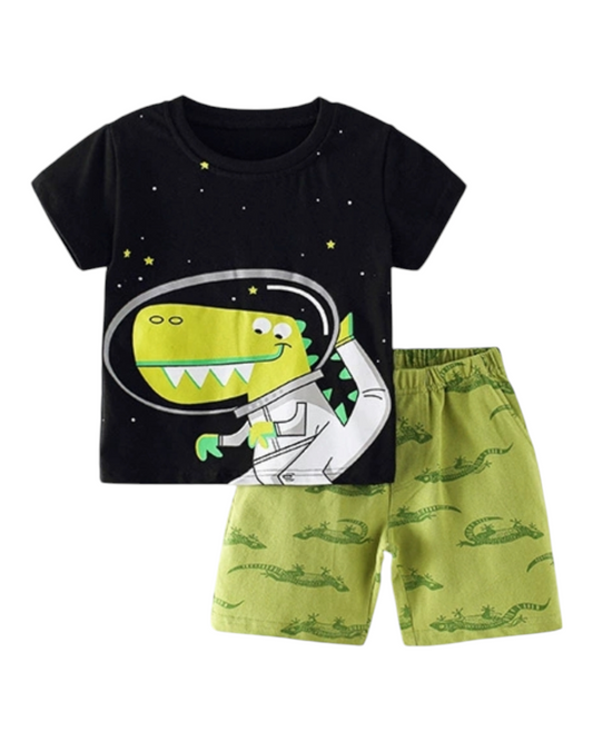 T-Shirt and Shorts Dinosaur Pyjamas Set