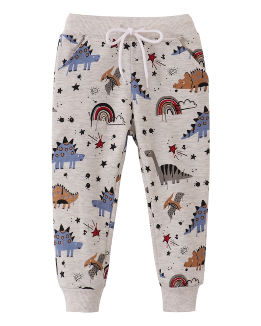 Kids Dinosaur Print Jogger Pants