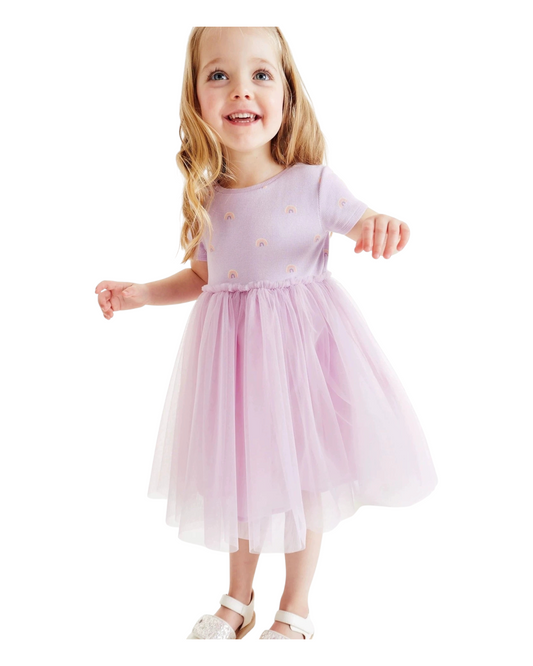 Lavender Rainbow Tulle Dress