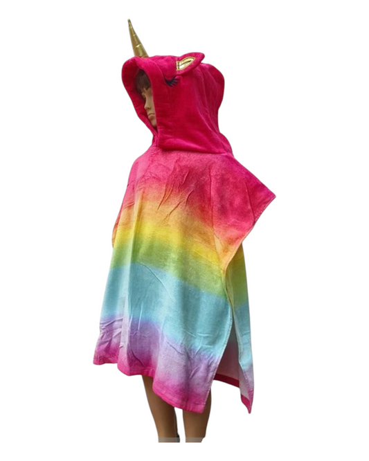 Hooded Unicorn Rainbow Beach Towel