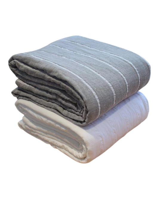 Bed spread Blanket with 2 pillow cases in grey