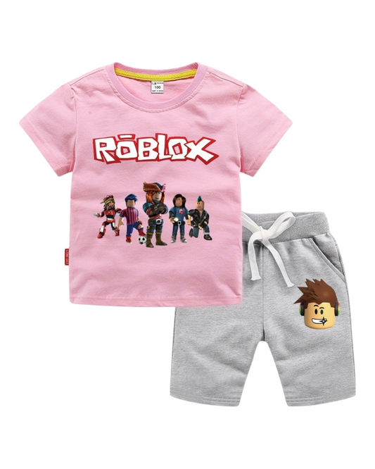 Girls' T-Shirt and Shorts Roblox Outfit Set