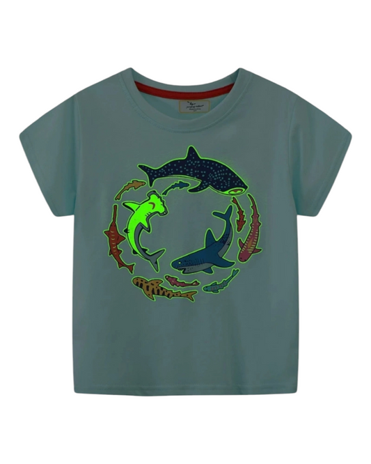 T-Shirt with Shark Graphic