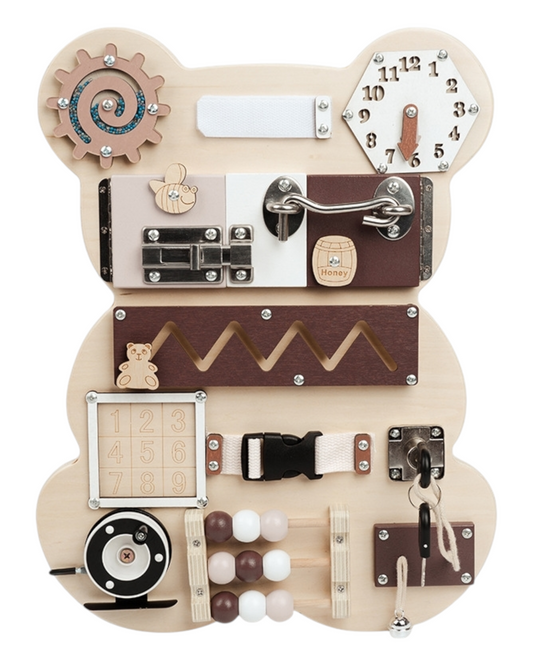 Educational Bear-Shaped Sensory Board