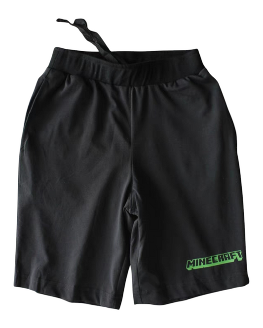 Black Shorts with Minecraft Logo