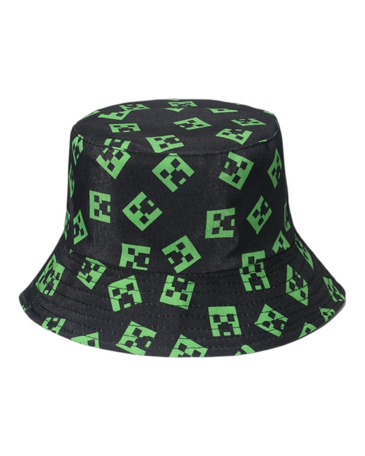Minecraft Bucket Hat with Creeper Pattern