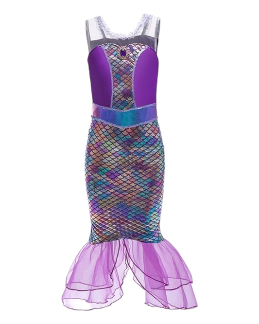 Purple and Rainbow Mermaid Tail Dress