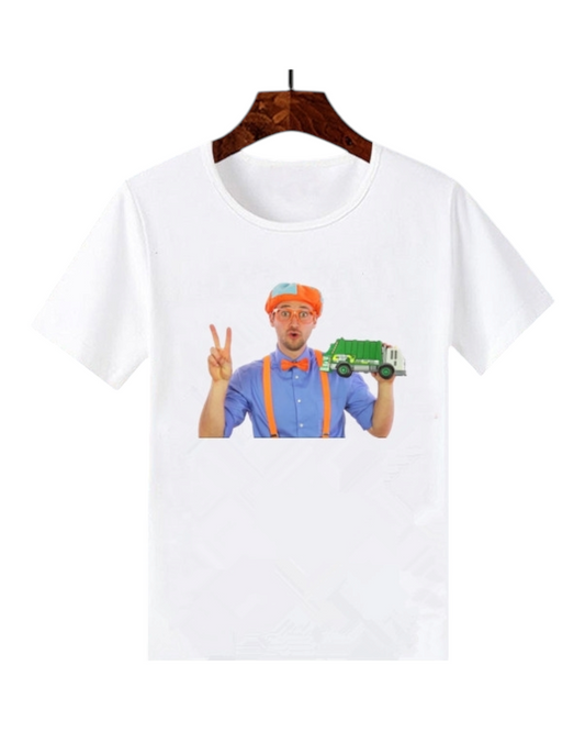 Blippi Patterned White Graphic T-Shirt