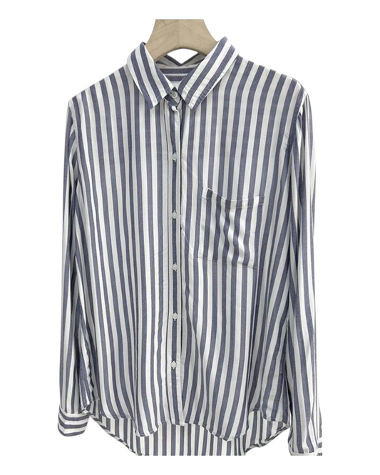 Oversized Striped Women's Cotton Shirt