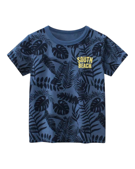 Boys' Graphic T-Shirt with Nature Pattern