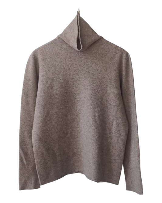 Brown Cashmere Turtleneck Jumper