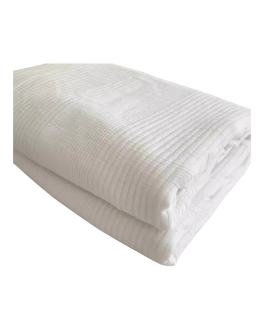 100% Cotton Ribbed White Blanket Bed Spread