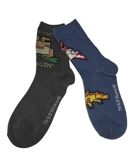 Boys' Cotton Minecraft Patterned Socks Set