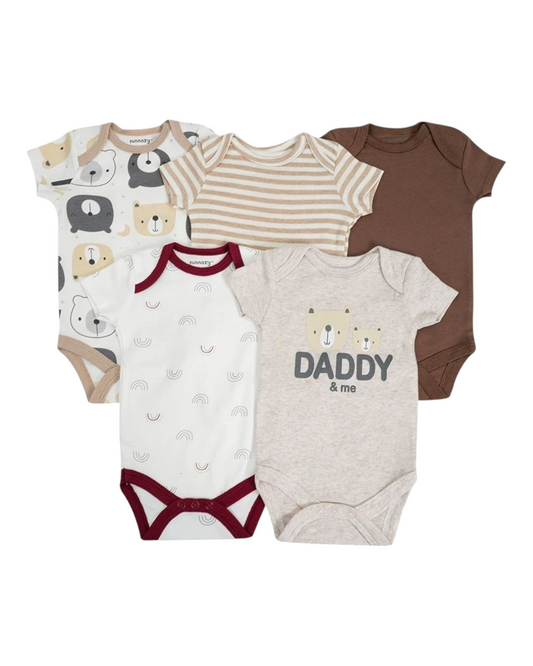 Baby Boys' 100% Cotton Patterned Onesie Set