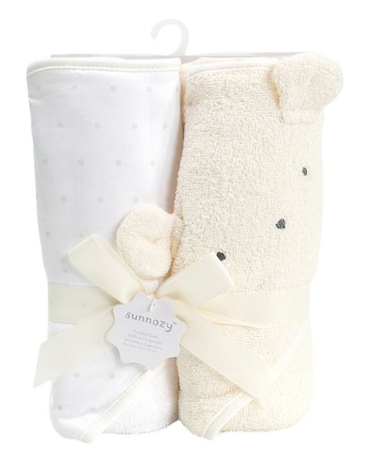 Two-Piece Fluffy Baby Bath Towel Set
