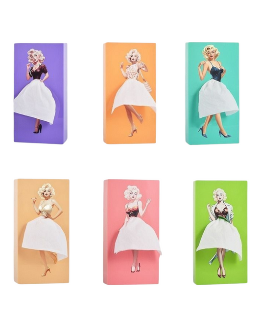 Lady Pulling Tissue Skirt Tissue Box Holder