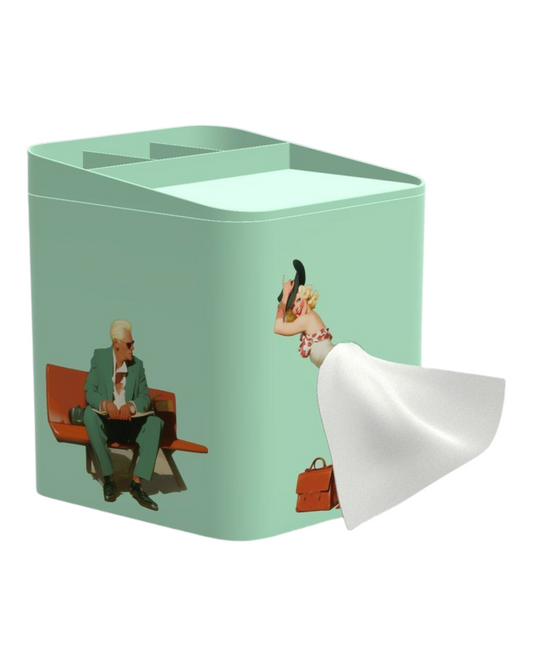 Tissue Box Holder with Interactive Tissue Design