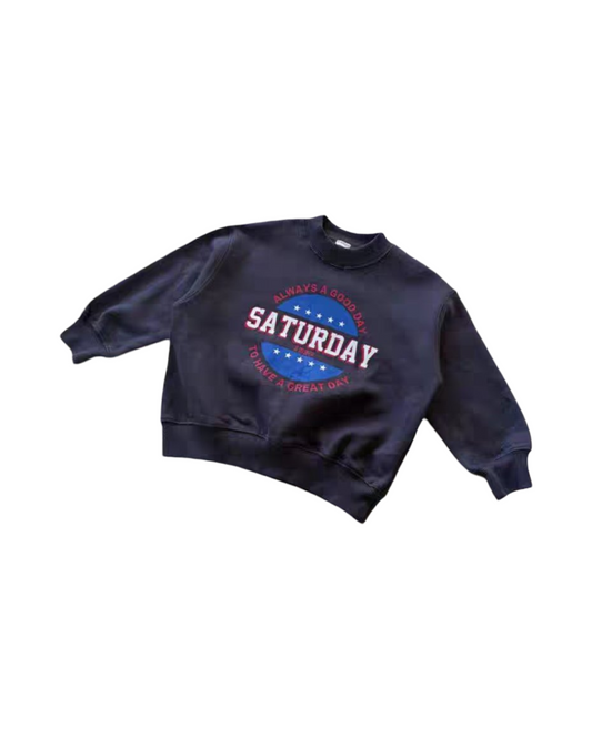 Graphic Oversized Sweatshirt – Soft Fleece Pullover Jumper for Toddlers & Young Children