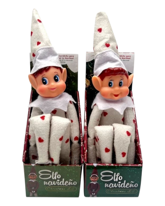 Heart Pattern Christmas Elf Toy