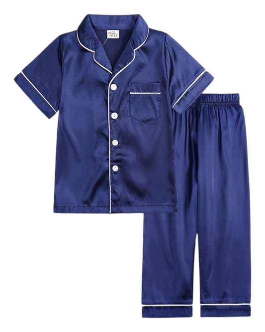 Boys' Silky Shirt and Pants Pyjama Set