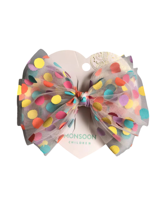 Multi-Color Polka Dot Hair Bows-Cute Chiffon Bow Clips for Girls