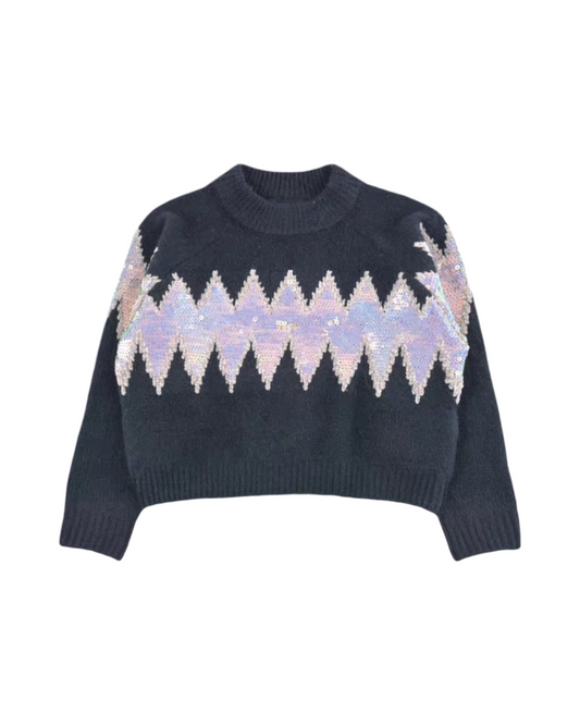 Geometric Jacquard Knit Jumper | Kids Winter Pullover Sweater