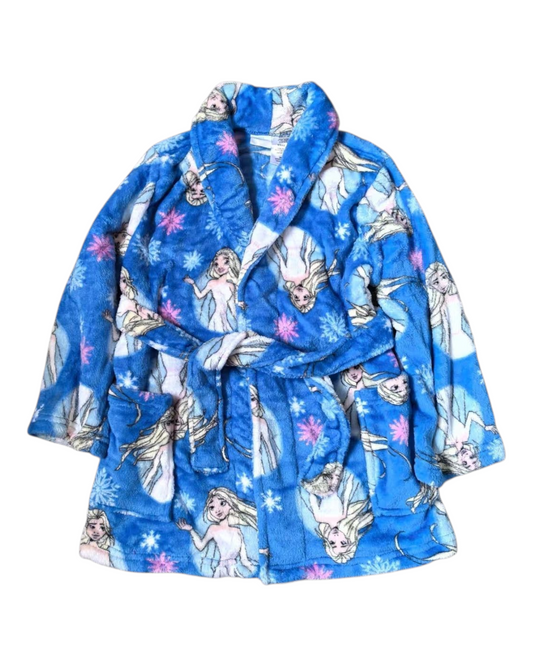 Girls' Fluffy Bathrobe with Elsa Pattern