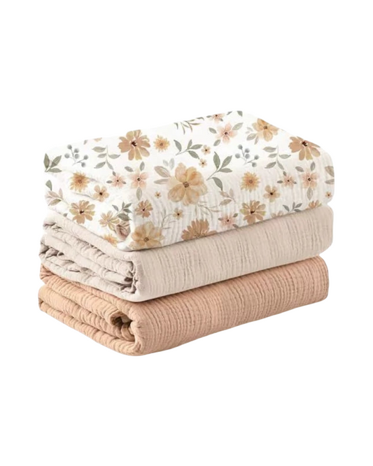 Swaddle Blankets of Different Colours 3pcs Set