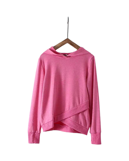 Cozy Pastel Pink Girls Pullover Hoodie