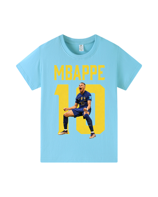 Kylian Mbappe #10 Soccer Jersey for Kids Short Sleeve Football Tee