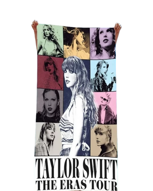 Cotton Beach Towel with Vibrant Music Artist Graphic Print