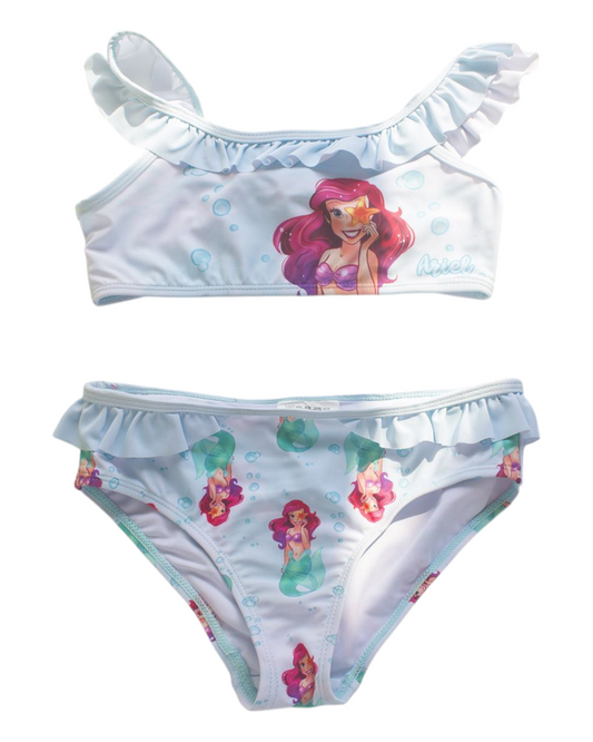 Ariel Little Mermaid Patterned Bikini with Ruffles