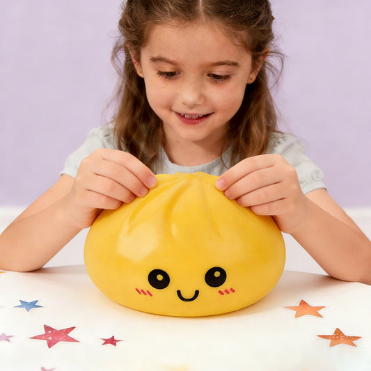 Jumbo 25cm Giant Dumpling Squishy Toy – Cute Kawaii Stress Relief Fidget Plush
