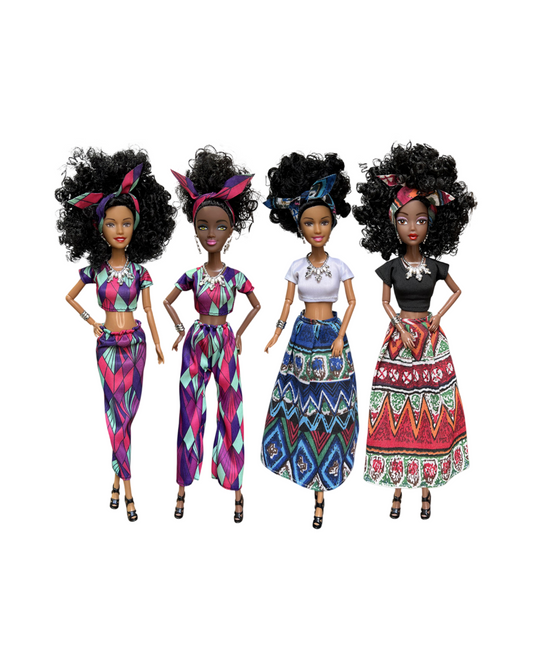 Fashion Doll with Traditional African Print Dress