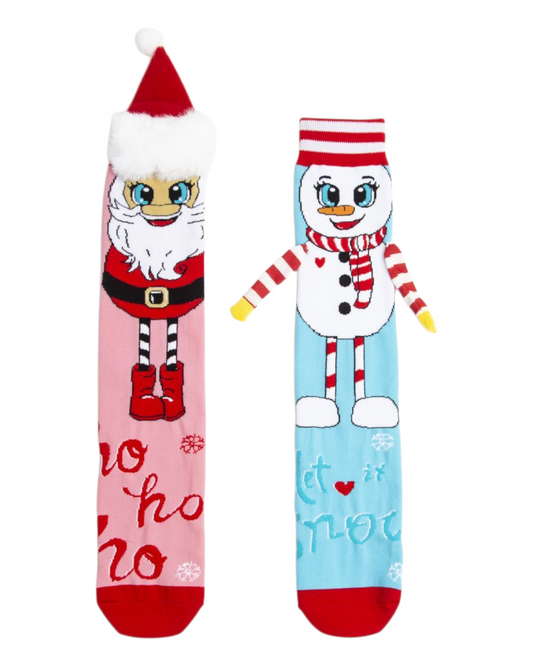 Mismatched Christmas Patterned Kids' Socks