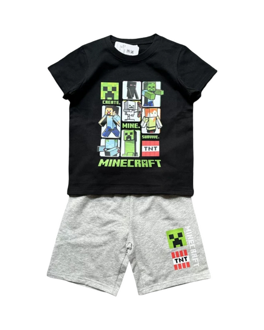 Relaxed Fit Gaming Print Top and Shorts Boys Set