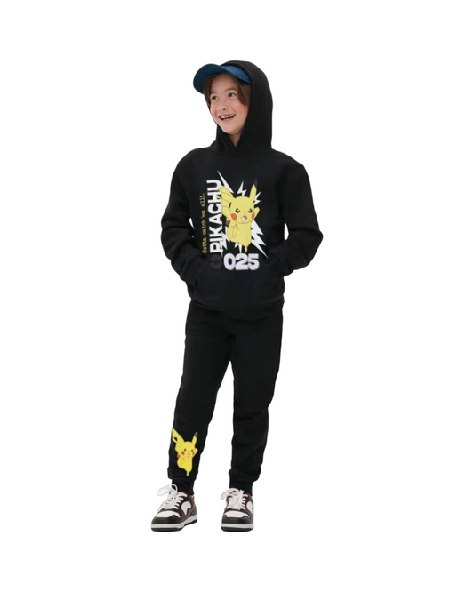 Kid Pokemon Cartoon Printed Hoodie Tracksuit Set