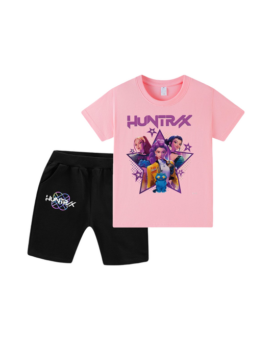 Kpop Kids Two-Piece Crop Tops+ Shorts Set